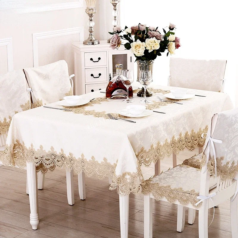 Home Textiles List - مفرش طاولة مستديرة كريم غطاء الطاولة