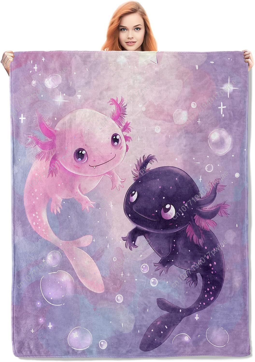 Textiles For Home - بطانية Axolotl لطيف Axolotls الفانيلا رمي