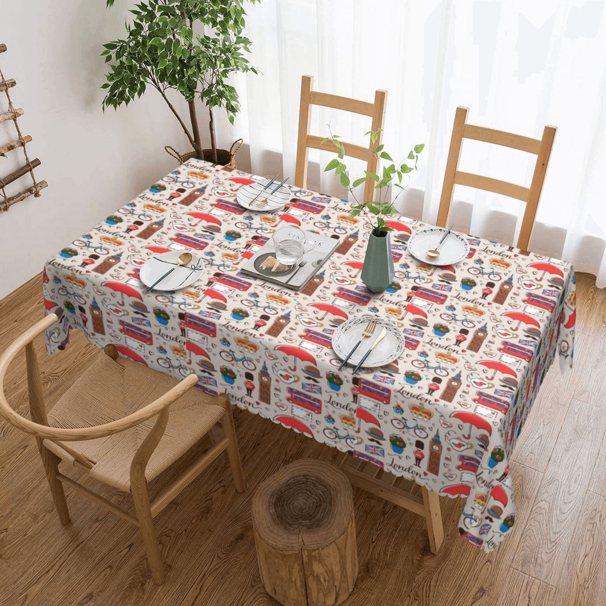 Home Textiles Uk - مفرش طاولة مقاوم للماء بنمط لندن