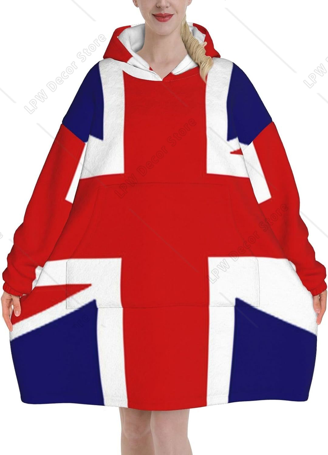 Home Textiles Uk - هودي مطبوع عليه علم المملكة المتحدة