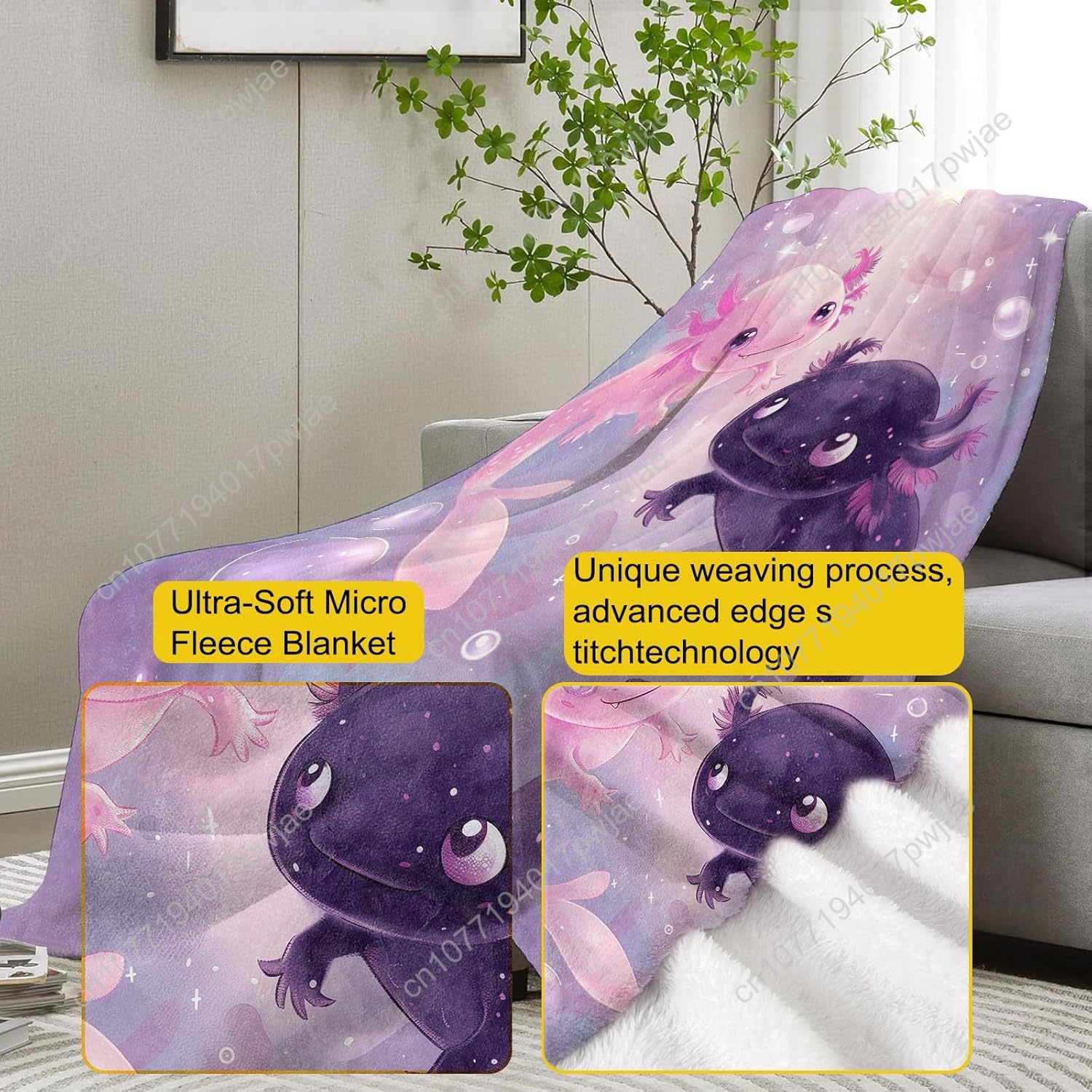 بطانية Axolotl لطيف Axolotls ا - مراجعة Textiles For Home وسعره