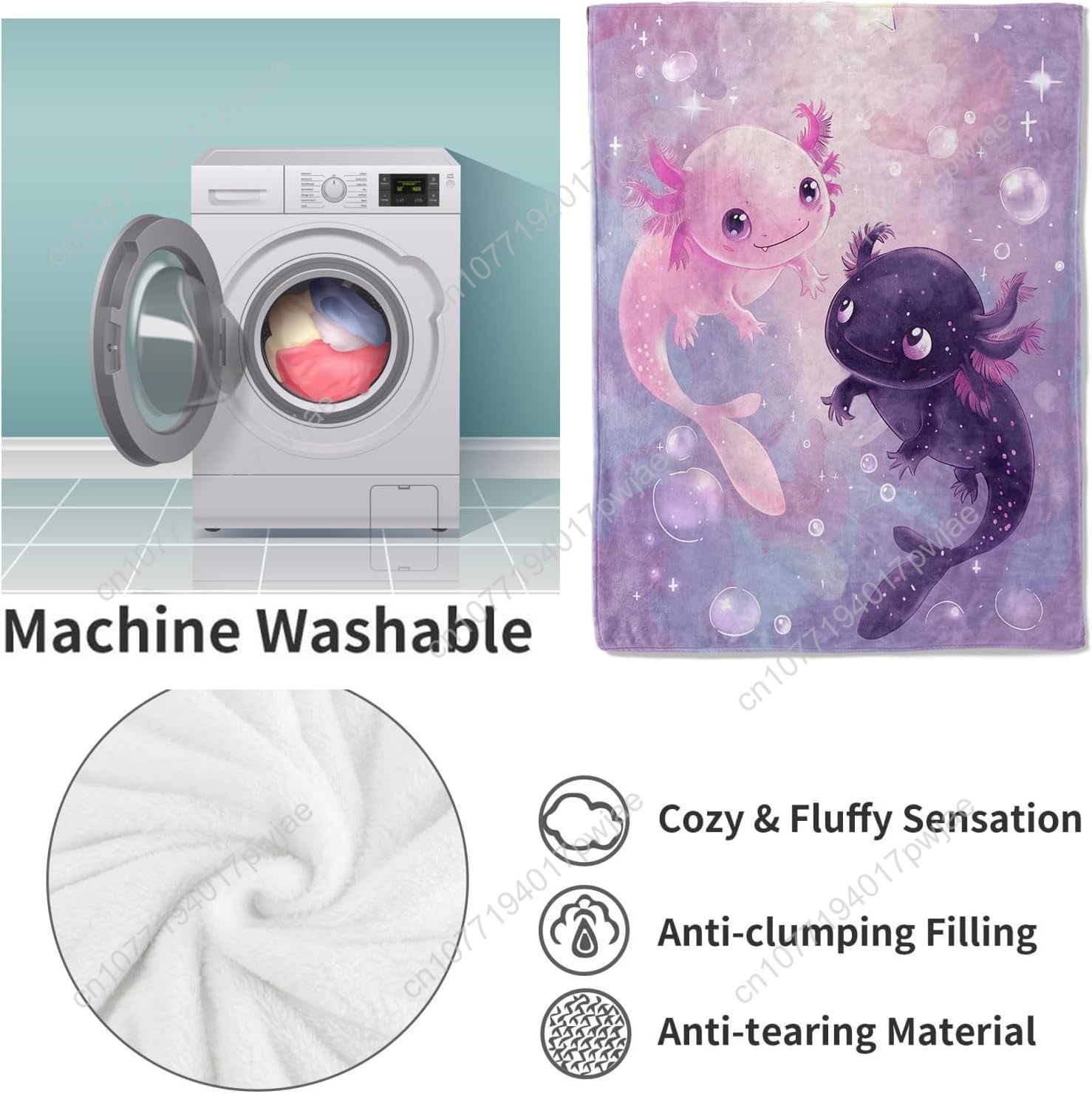 بطانية Axolotl لطيف Axolotls ا - مراجعة Textiles For Home وسعره