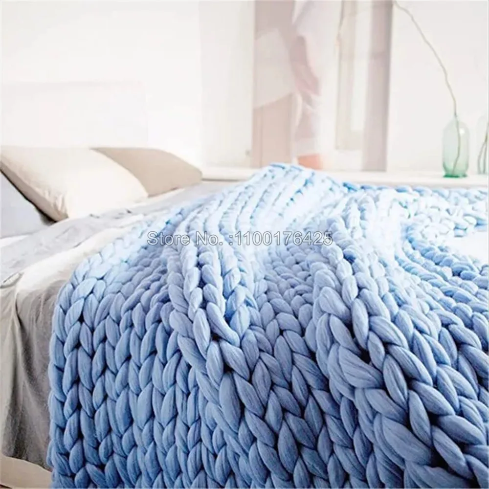 بطانية محبوكة ناعمة رمادية الل - مراجعة Throw Blanket Chunky Knit وسعره