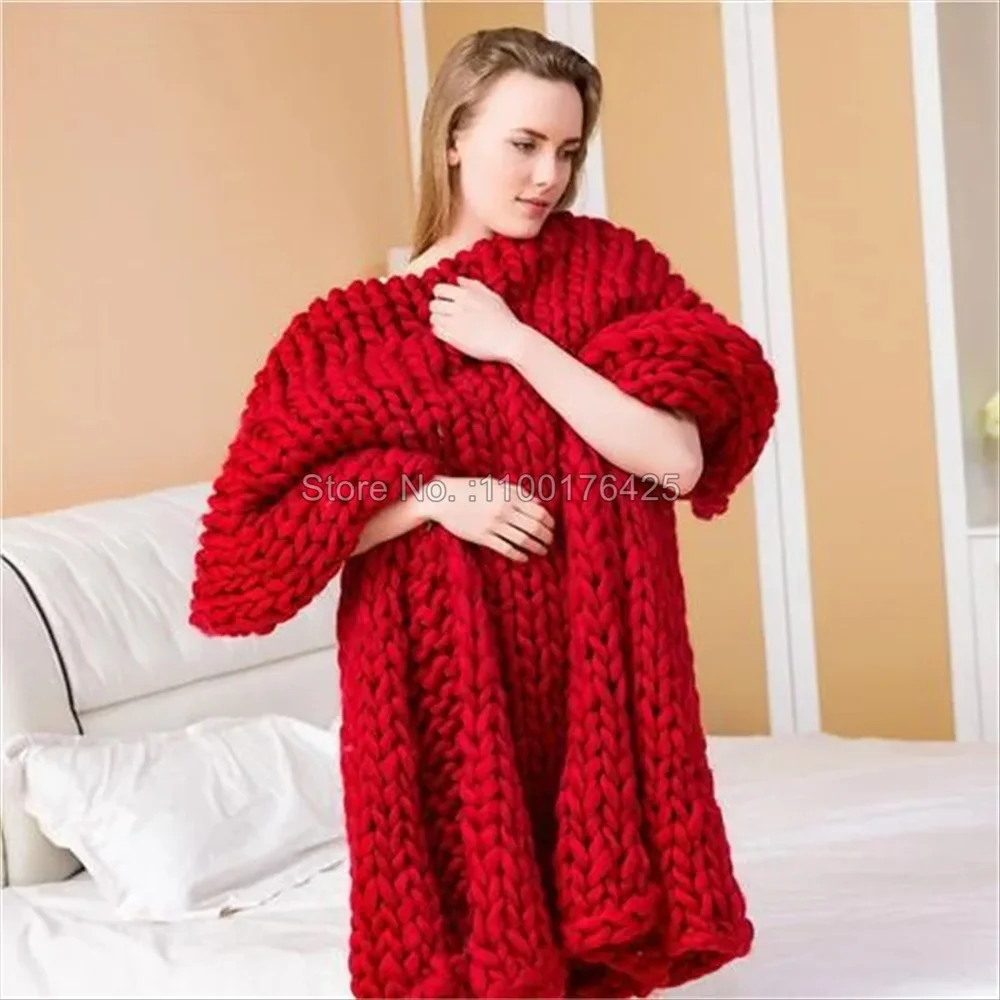 بطانية محبوكة ناعمة رمادية الل - مراجعة Throw Blanket Chunky Knit وسعره