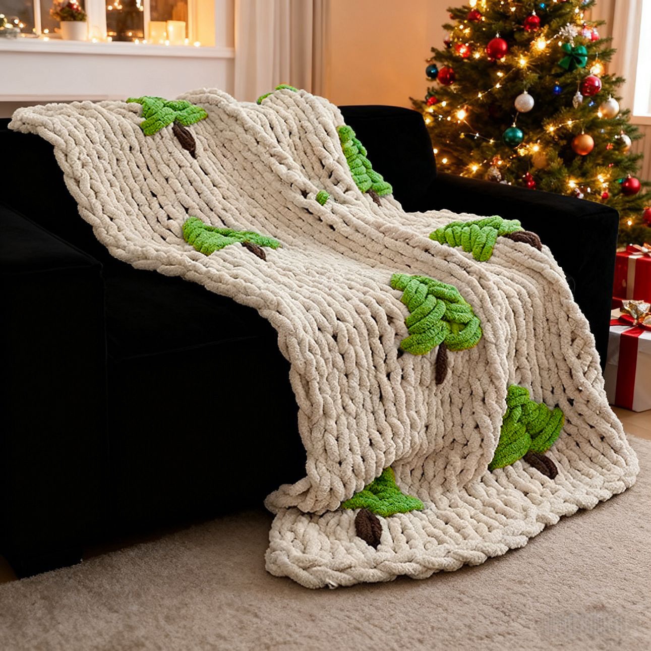 بطانية محبوكة يدويًا للسرير بت - مراجعة Throw Blanket Chunky Knit وسعره