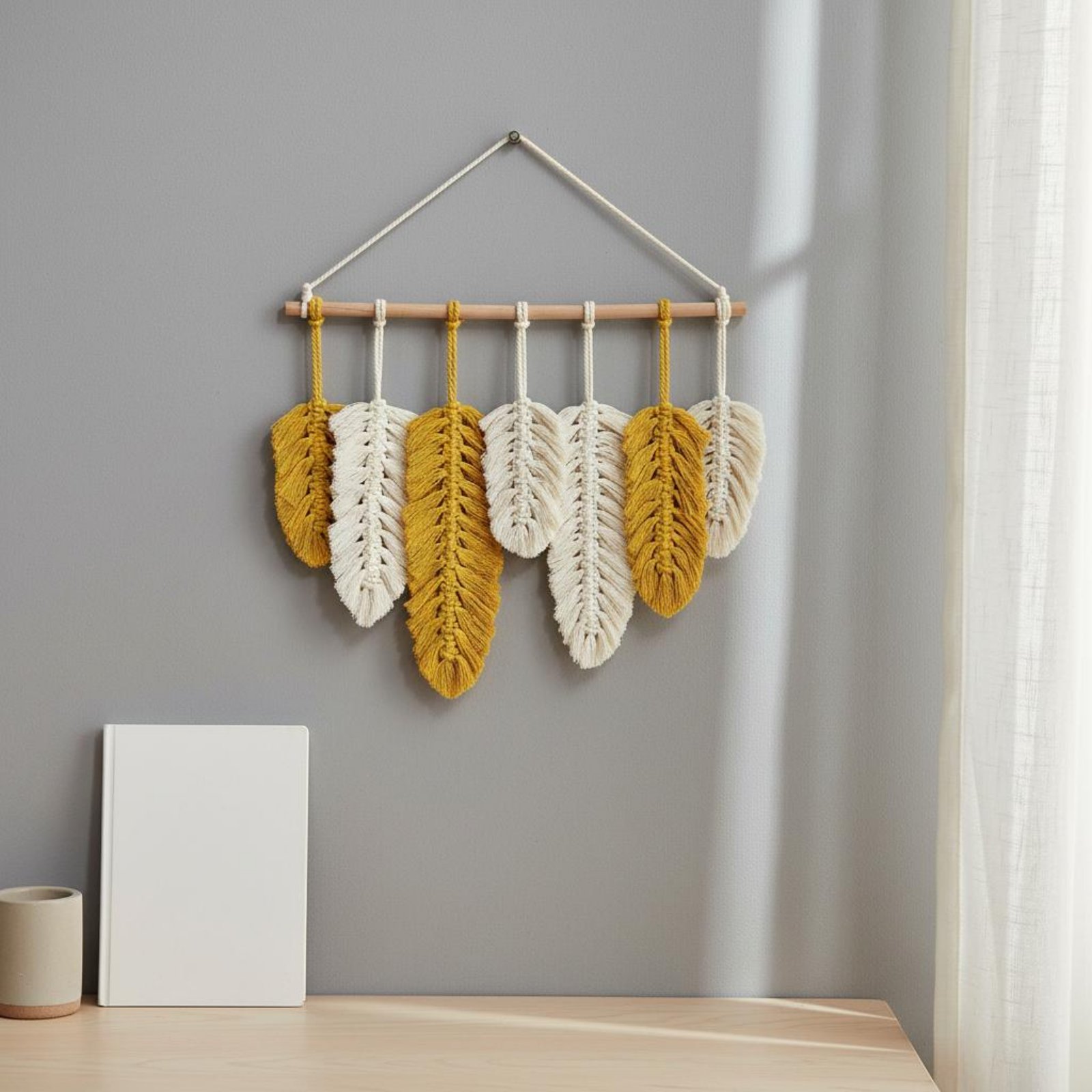 معلقة جدارية من الماكراميه على - مراجعة Textiles For Home وسعره